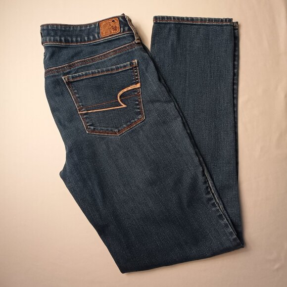 American Eagle Jeans Size 10 Low Rise Skinny Leg Medium Wash - Picture 1 of 11